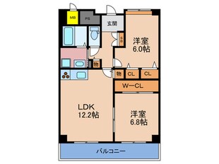 レジディア西天満の物件間取画像